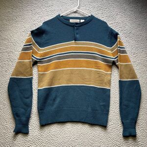 Vintage Boston Athletic Club Sweater Mens Large Striped Sweatshirt Long Sleeve